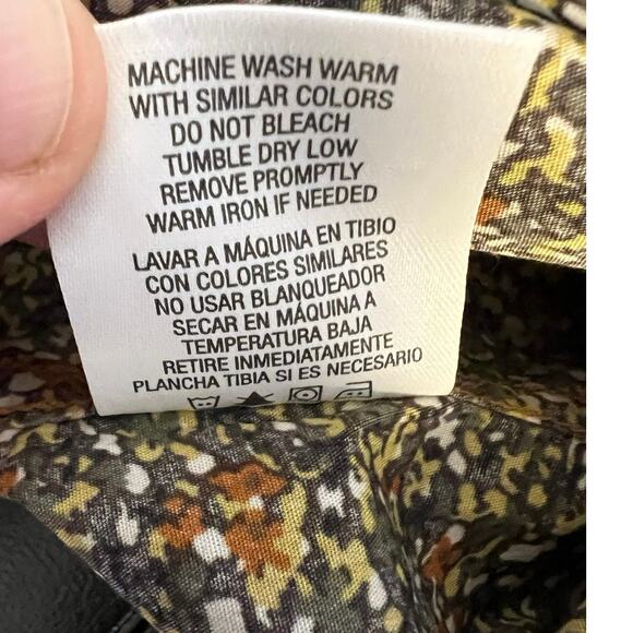 Structure Collection Neutral Color Ditzy Print Slim Fit Button Down Size M - Picture 7 of 9